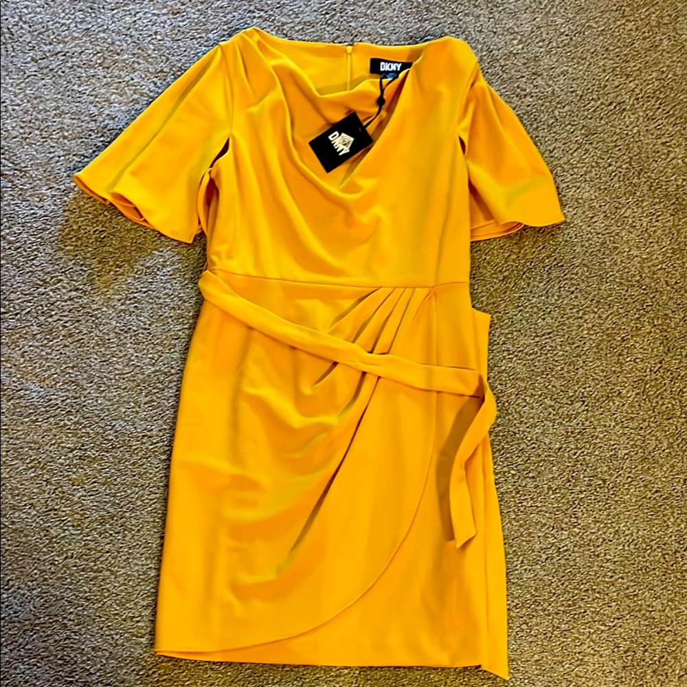 DKNY Women's Yellow Dress